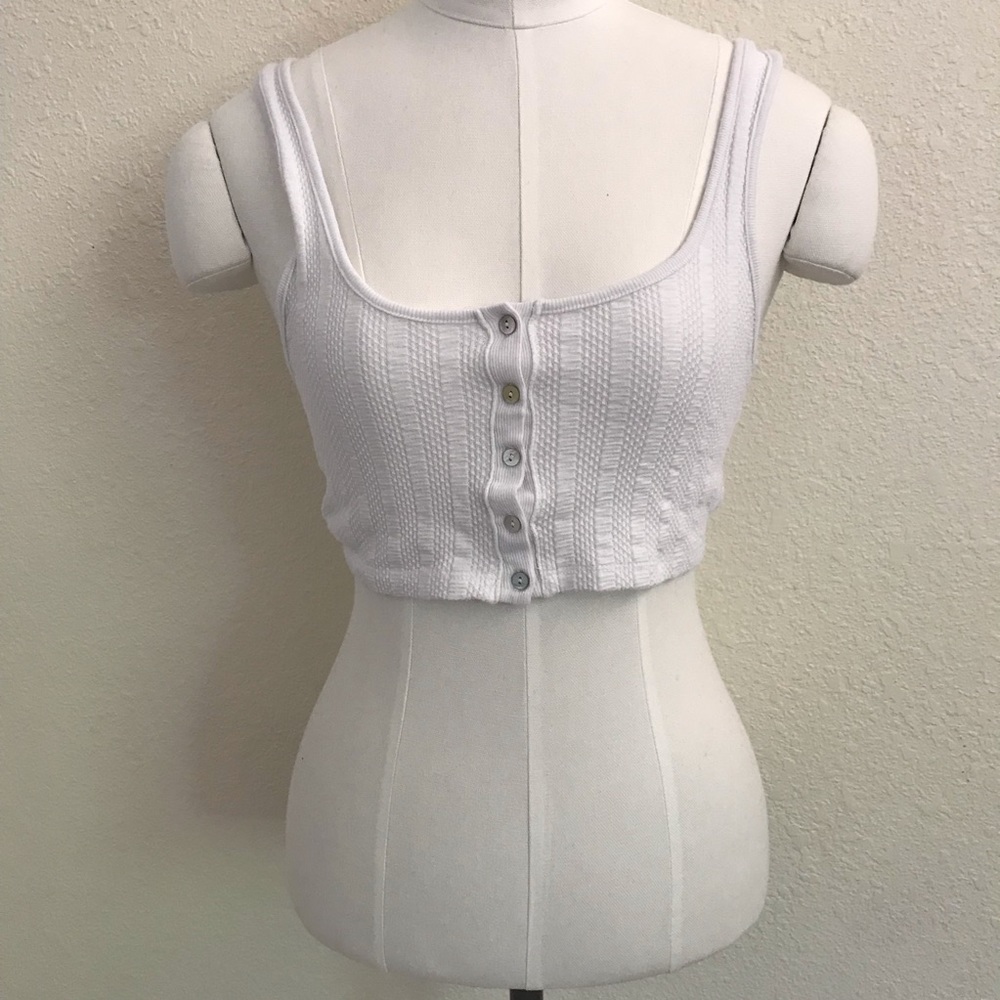 Free People White Crop Top